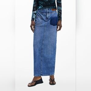DESIGUAL BOTTED DENIM SKIRT. XL